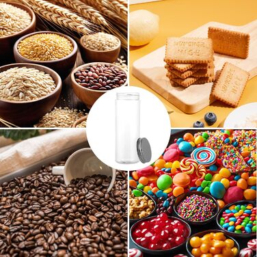 Набір контейнерів для зберігання 16 шт. по 500 мл з кришкою, прозорі пластикові банки для продуктів, BPA-Free, для солодощів та їжі