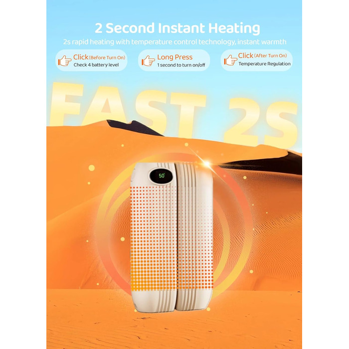Електричні грілки для рук 2 шт., 2500 mAh, портативні, для рукавичок, 3 режими, USB, для активного відпочинку, кемпінгу, чоловікам та жінкам (персиковий)