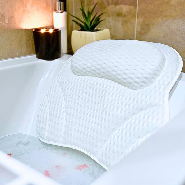 White Bathtub Pillow for Comfortable Bathing