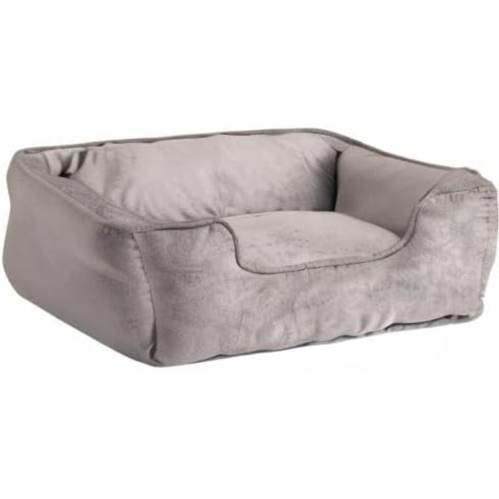 Ліжко для собак Lionto 2-в-1 з комфортним входом, м'яке домашнє ліжко для тварин, яке можна перевертати, для собак та котів, 60x50 см, подушка для собак з легкою у догляді оксамитовою обробкою, сірий L 60 x W 50 x H 22 cm Темно-сірий/Світло-сірий