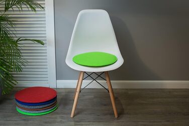 Набір з 4-х круглих фетрових подушок Sunnypillow 36 см для стільців і лавок, зелений, для дому та вулиці