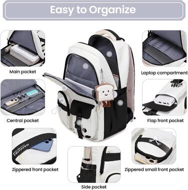 Шкільний рюкзак для дівчаток - водонепроникний, легкий, стильний, з великою місткістю, для 3-9 класів, фіолетово-чорний колір