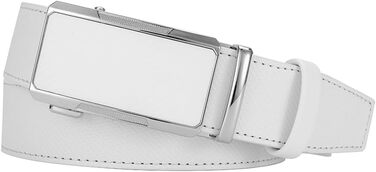 Чоловічий шкіряний ремінь DOOPAI з автоматичною застібкою, 35 мм, без отворів, регульований розмір, для ділового костюма, білий, 115 см (32-36 дюймів)