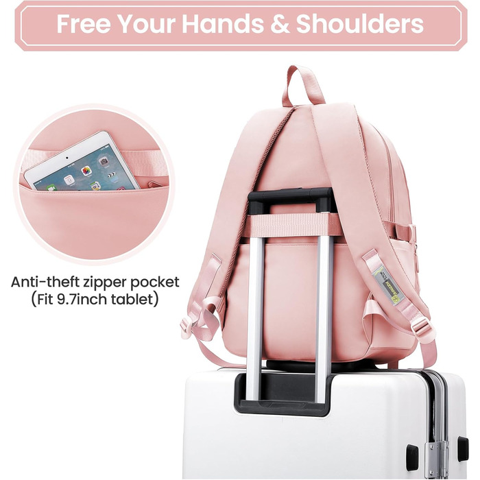 Дитячий рюкзак IvyH для дівчаток – велика місткість, водонепроникний, ідеальний для школи (2-6 клас), рожевий