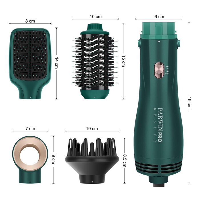 Набір для укладки волосся PARWIN PRO BEAUTY 5 в 1: фен-щітка з іонізацією, 1100 Вт