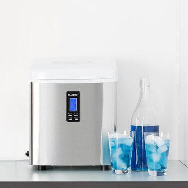 Машина для приготування льоду Klarstein Eiswürfelmaschine Klein, 3.3 л, 15 кг льоду, 2 розміри, LED-дисплей (Білий)
