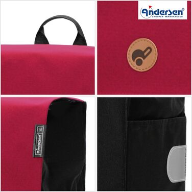 Сумка-шопер на колесах ANDERSEN Scala Shopper Hera — червоний візок-сходи climbs