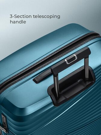 Валіза-тележка велика, XL, 75 см, 103 літри, поліпропілен, з TSA-замком, Collection 02, туркенітовий колір