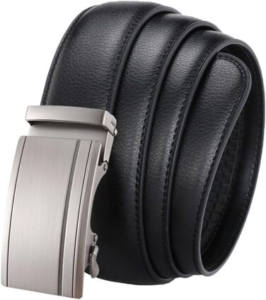 Чоловічий шкіряний ремінь на автоматичній застібці – білий, 115 см