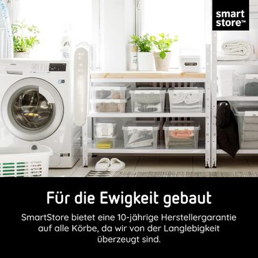 SmartStore - 10x Storage Box with Lid Classic (40x30x11cm) | Stackable Box with Lid | Food-Safe Plastic Box | Plastic Box with Lid & Reinforced Corners | 10-Year Warranty (31 L, 6-Piece Set)