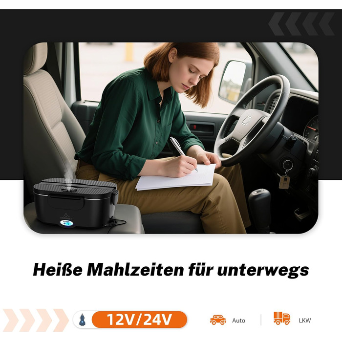 Електрична ланчбокс з підігрівом 1.5L для авто, вантажівки, офісу (1.5L x 4)
