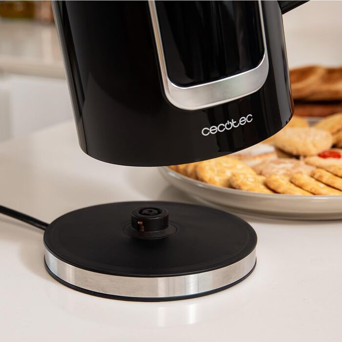 Cecotec Thermosense 500 Touch Electric Kettle - 1.7L, Stainless Steel, 5 Temperature Settings, Touchscreen, 360° Swivel Base