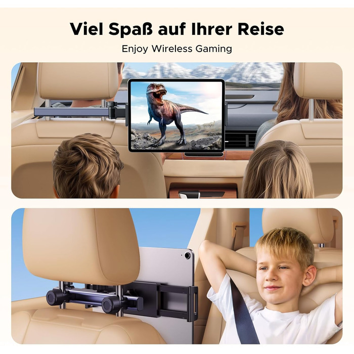 Тримач для планшета UGREEN в авто: 360° обертання, складна конструкція, універсальний для iPad, iPhone, Switch, Kindle (4.7-9.8 дюймів)