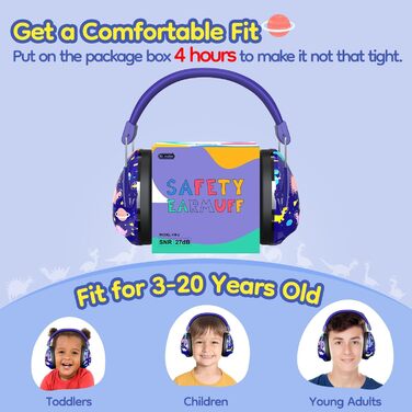 Навушники для захисту від шуму Dr.meter для дітей, блакитні. Ідеально підходять для дітей з аутизмом, для повсякденного використання, спорту та заходів.