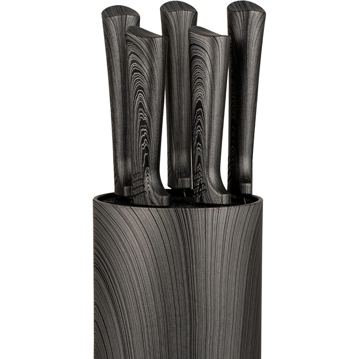 Набір ножів Karl Hausmann 5 предметів: ніж, підставка - кухонні ножі з нержавіючої сталі (сірий колір дерева)