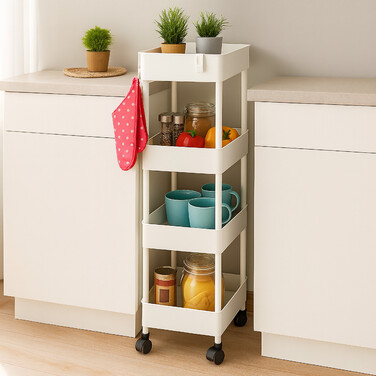 Relaxdays Rolling Cart with 4 Levels