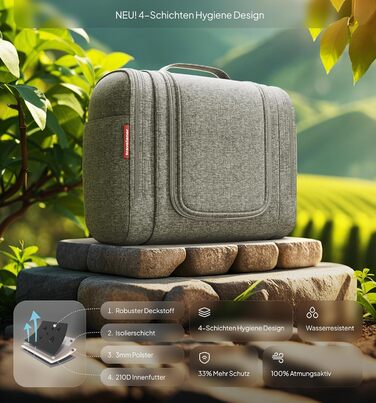 Чоловіча/Жіноча/Дитяча Туалетна Сумка Traveaner для Подорожей, 7 Відділень, 3-в-1, Водостійка (Сірий, XXL)