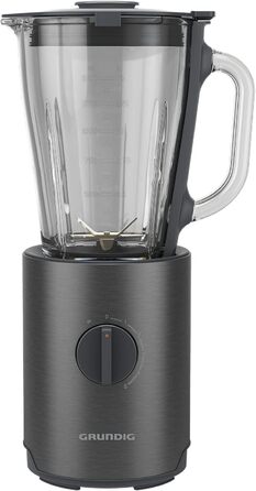 Професійний стаціонарний блендер Grundig Delisia Novus SM 7140, 1,5 л, 800 Вт, 6-лезовий ніж із цирконієвим покриттям, 5 швидкостей + імпульсний режим, темний інокс/нержавійка