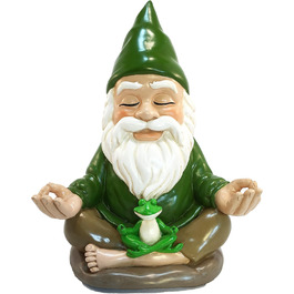 GlitZGlam Zen-Zwerg – Peace and Tranquility for Your Fairy Garden and Garden Gnomes 9 Inch Tall Miniature Figurine