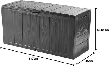 Садовий бокс із пластику, 270 л, чорний