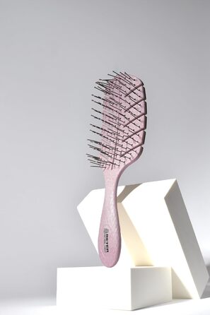 Щітка для волосся Beter з натуральної пшеничної волокна – антистатична міні-щітка для ніжного розчісування мокрого та сухого волосся – підходить для всіх типів волосся (рожева)