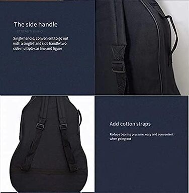 Чохол для акустичної гітари H&Z, 39/41 дюймів, Gigbag, чорний, з подвійними ременями, водонепроникний