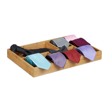 Relaxdays Bamboo Drawer Insert, Adjustable