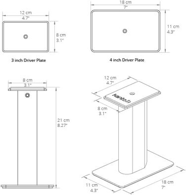 Підставки для акустичних систем Kanto SP6HD: 6' (183 см), обертання, приховані кабелі, для середніх/великих колонок