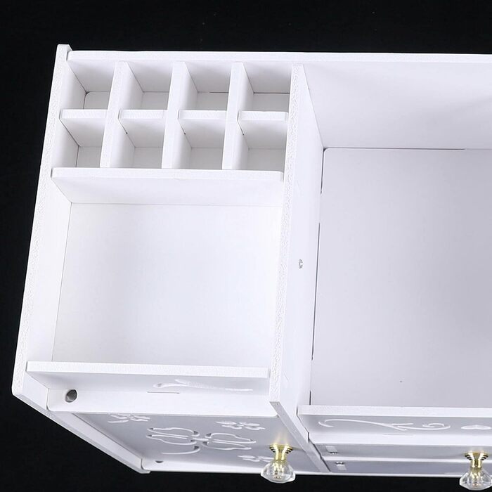 SHZICMY Cosmetic Storage Box with Drawers - White Makeup Organizer