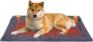 Килимок для тварин з підігрівом, літній охолоджуючий килимок, миючий, м'який, двосторонній, для собак та котів, самопідігріваючий, пухнастий, теплий, сірий