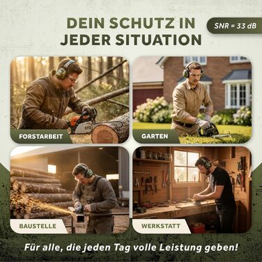 Schallwerk Work+ | Навушники шумозахисні для роботи та повсякденного використання (Камуфляжний зелений)