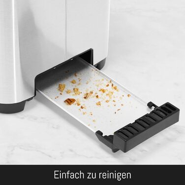 LEBENLANG Stainless Steel Toaster with Roll Attachment, 2 Slices - Touchscreen LED Display & 7 Levels | 850W 2-Slice Toaster with Display | For Kitchen, Household & Camping, Camping Toaster | Bread Toasters 2 Slices - 850W - Stainless Steel