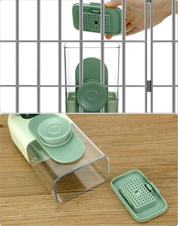 Автоматичний годівниця та поїльник для дрібних тварин QWORK® 870ml/800ml, для їжаків, кроликів, котів, собак