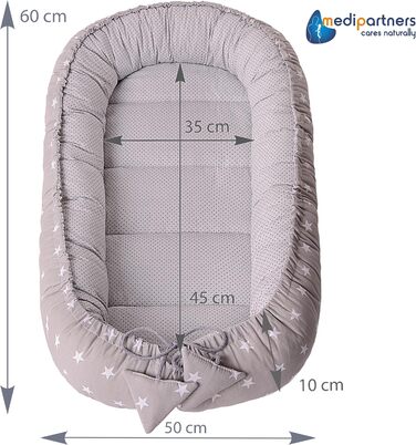 Килимок для кота та собаки Medi Partners 75x60x10 см, м'який лежак зі зірками, для котів та собак середніх розмірів