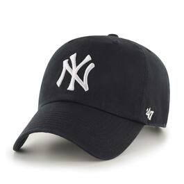 Кепка бейсболка '47 York Yankees Clean Up MLB чорно-біла, регульована, універсальний розмір