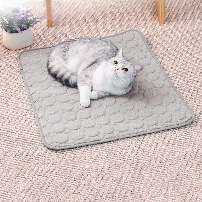 Килимок охолоджуючий для собак 150x100 см, самоохолоджуючий, для собак та котів, миючий, сірий (M)