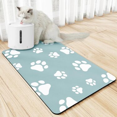 Підкладка під миску для котів JanYoo, 50x35 см, вологостійка, неслизька, сіра (4 шт.)