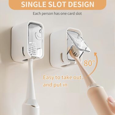 Настінний тримач для зубних щіток, для ванної кімнати, міцний самоклеючий органайзер, 2 шт сірого кольору, 2 шт прозорі