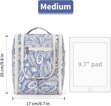 Косметичка для дорослих та дітей Narwey Klein - жіноча та чоловіча сумочка для туалетних аксесуарів (Blaues Blatt (Klein)) A-blaues Blatt S