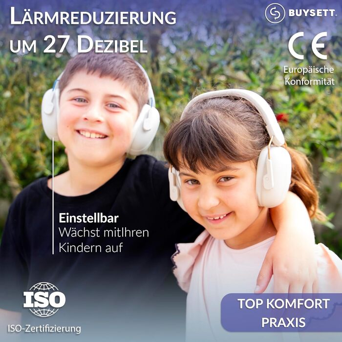 Навушники для захисту вух дітей | Шумоізоляційні навушники для дітей | Пасивні навушники для захисту вух | Захисні навушники для школи, барабанів, аутистів, концертів музики для хлопчиків та дівчаток | 3-16 років, Бежевий