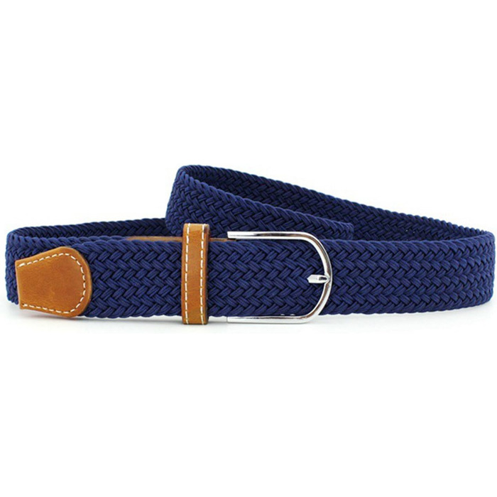 Жіночі еластичні ремені Chalier (2 шт.) - плетений стрейч-ремень, чорний та темно-синій, універсальний розмір. Також в кольорі темно-синій та білий