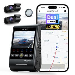 Автомобільний відеореєстратор VIOFO A229 Pro 3CH (4K+2K+1080P), Dual STARVIS 2, GPS, 5GHz WLAN, 3-канальний