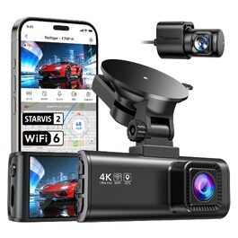 Автомобільний відеореєстратор REDTIGER F7NP 4K/2.5K з передньою та задньою камерами, Sony STARVIS 2, 5.8GHz WiFi, швидкість передачі 20МБ/с (без карти пам'яті)