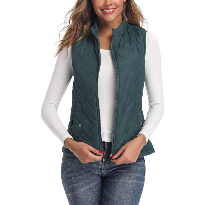 Жіноча жилетка LONGKING: легка, без рукавів, з капюшоном, для активного відпочинку, зелена