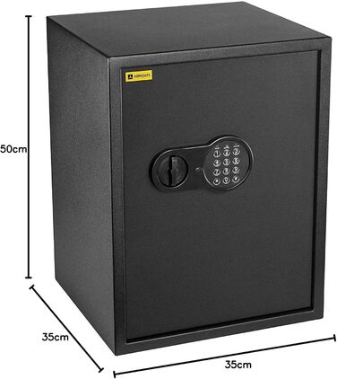 Домашній сейф HomeSafe HV24E з електронним замком, 20x44x38 см. Захист для грошей, прикрас, документів та ноутбука (50x35x35 см)