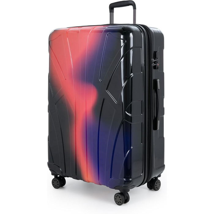 Чохол-валіза Suitline з жорстким корпусом, XL, 76 см, 96-110 літрів, ABS, матовий, червоний (Neon Red), з TSA-замком