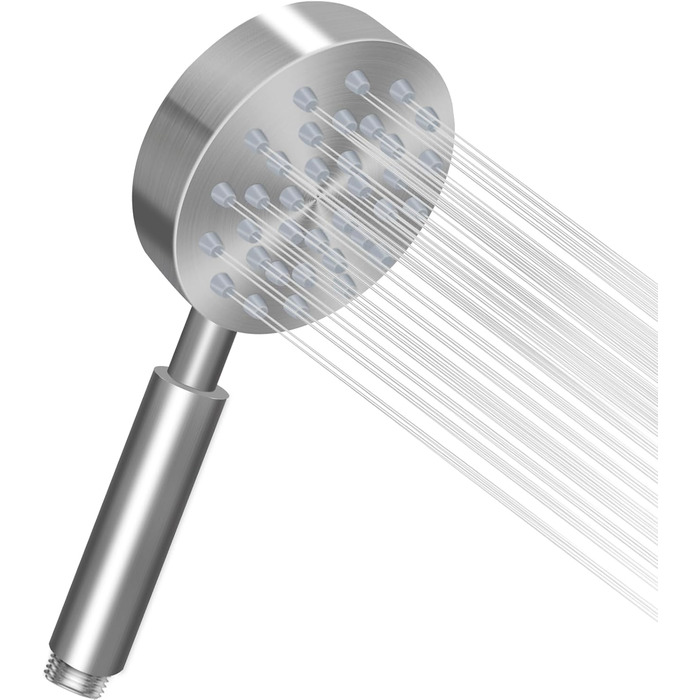 Stainless Steel Shower Head, Water-Saving Showerhead, High-Pressure Shower Head, Handheld Shower Head with Strong Jet, Rain Shower Head for Bathing, Spa, and Tub Cleaning (Silver)