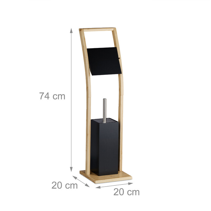 Relaxdays Toilet Set Bamboo Black