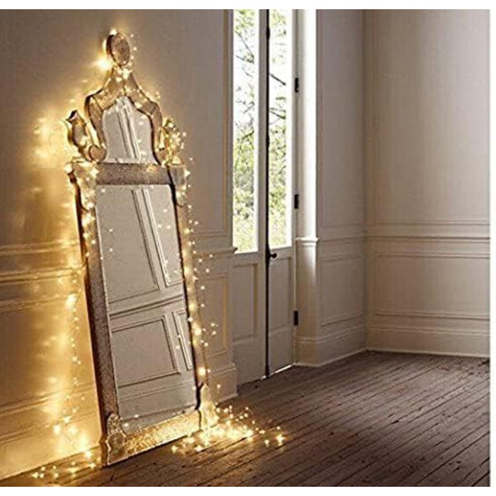 LED гірлянда SALCAR, 1000 світлодіодів, 20м, мідний дріт, 8 режимів, вологостійка, для декору кімнат, ялинок, саду, вечірок, святкування, тепле біле світло