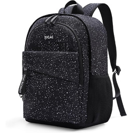 Рюкзак Zicac для чоловіків та жінок, Casual рюкзак для ноутбука 16 дюймів, легкий шкільний рюкзак для учнів та студентів, Daypack, рюкзак для подорожей, універсітету, школи, ділових поїздок, чорний